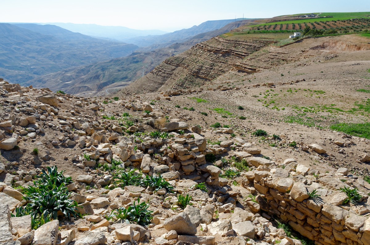 Aroer excavations with view of Arnon Valley bibleplaces