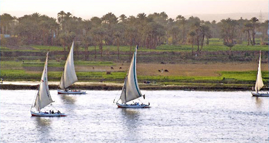 Nile River with Feluccas
